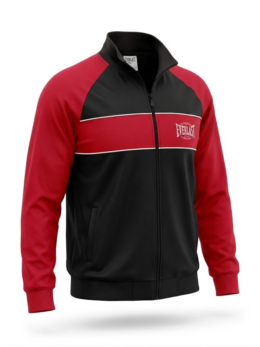 VTG Everlast Y2K Boxing Warm Up Full Zip Track Jacket Red & Black Men's XL